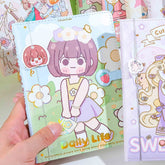 Kawaii Flower Magic Girl Dairy Notebook, Kawai Notebooks